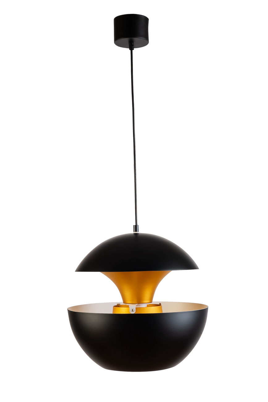 Светильник подвесной металлический черный с золотом 60GD-9064L-BL