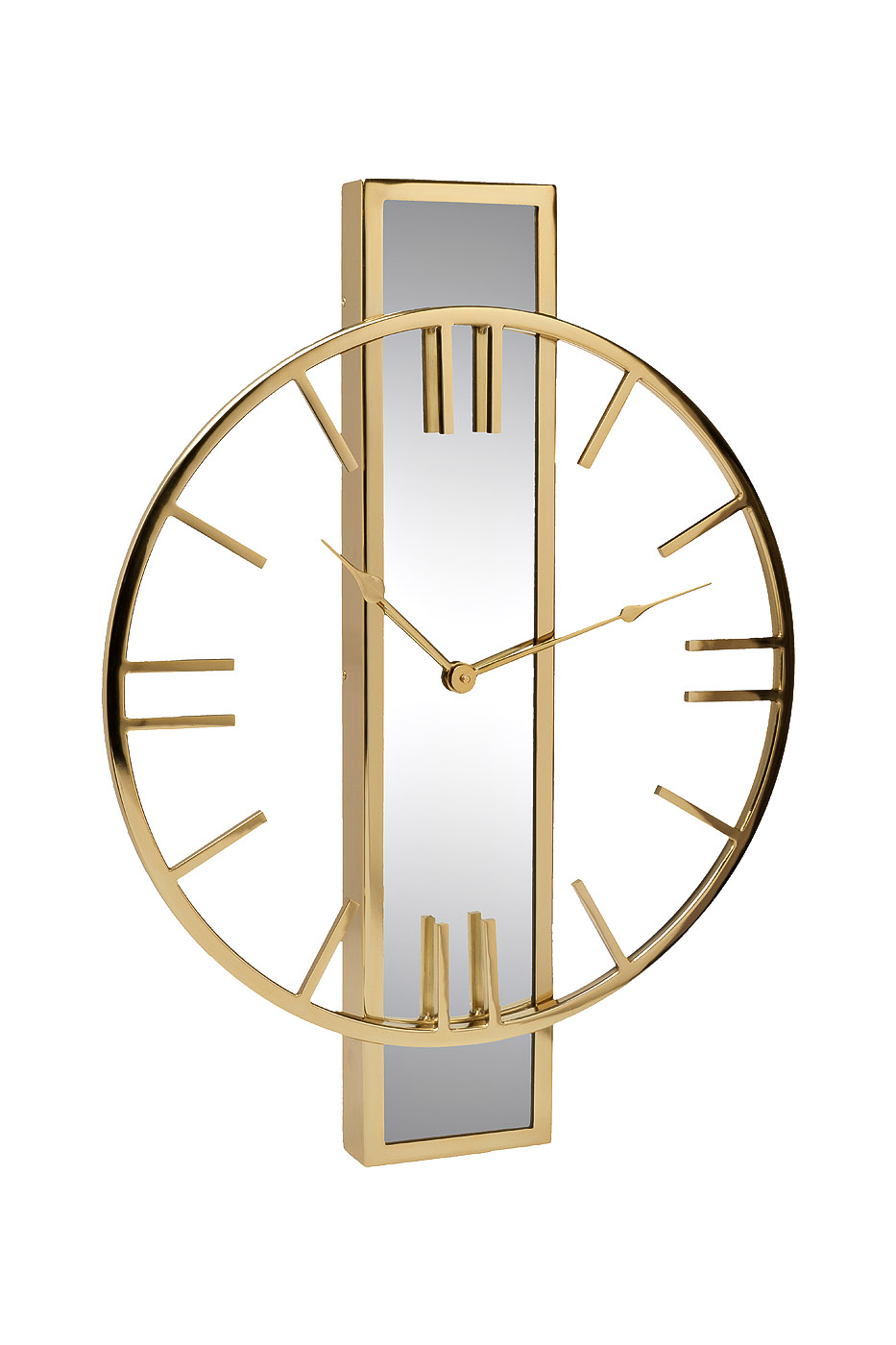 Часы настенные с зеркальной планкой золотые 79MAL-5821-61G